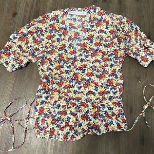 Faithfull the brand rayon wrap top floral size small 4